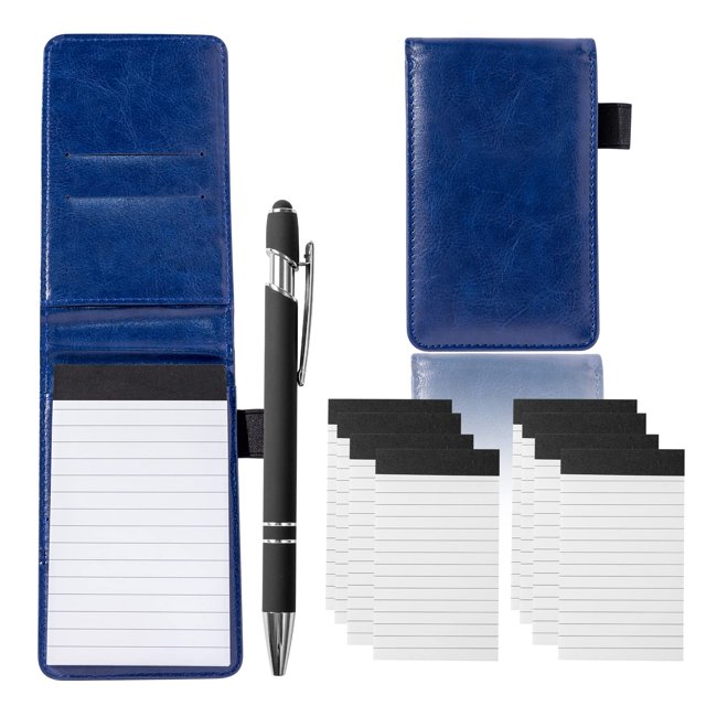 Camelmother Juego De 10 Soportes Para Bloc De Notas Pequeño, Cuaderno De Bolsillo De 3 X 5 Pulgadas Con Bolígrafo (Bloc De Notas Pequeño Azul)