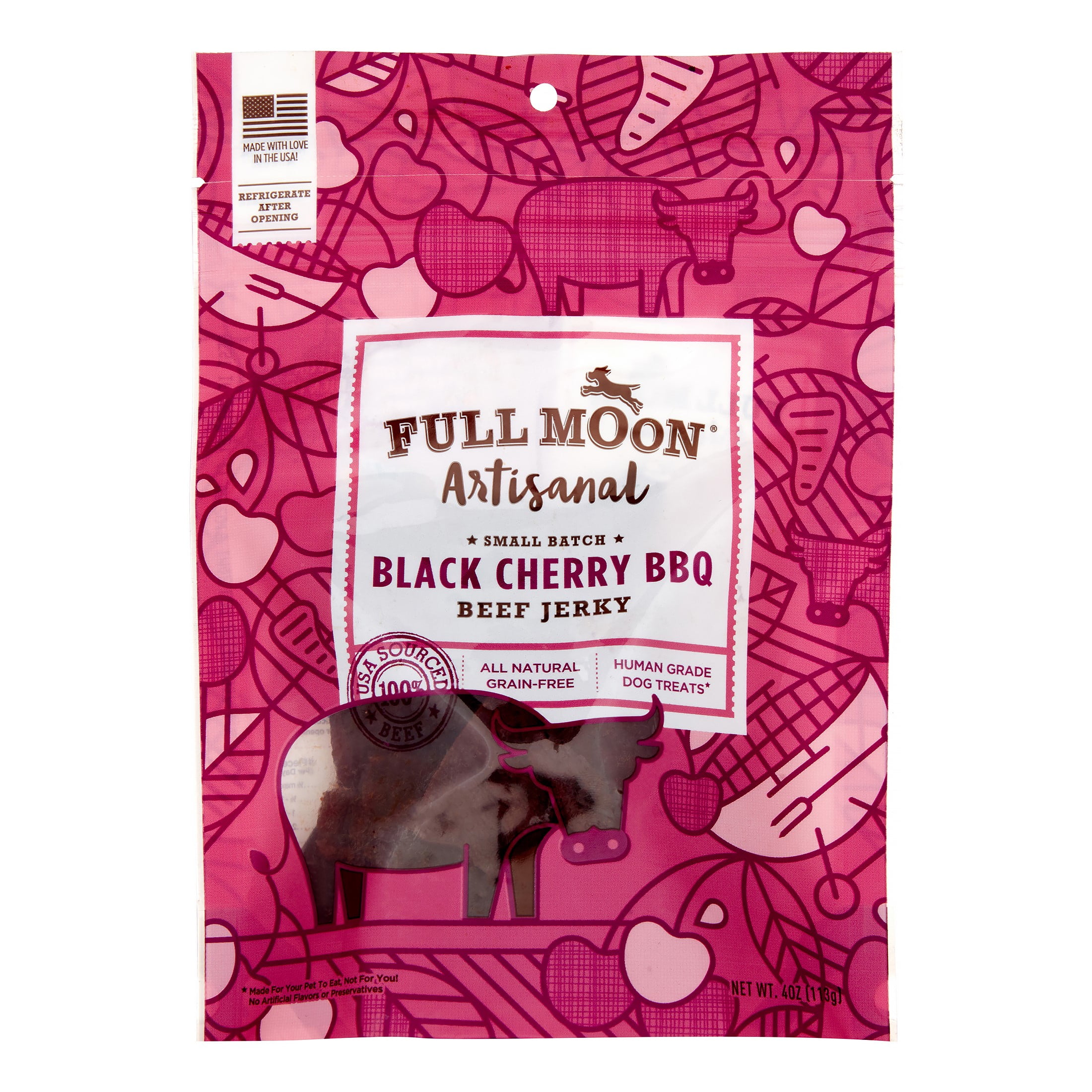 Full Moon Artisanal All Natural Human Grade Jerky Dog Treats, Black
