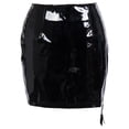thumbnail image 5 of Wdgfv Women Neon Leather Bodycon Mini Skirt Skirts Shiny Liquid Metallic Wet Look Latex Skirt, 5 of 6
