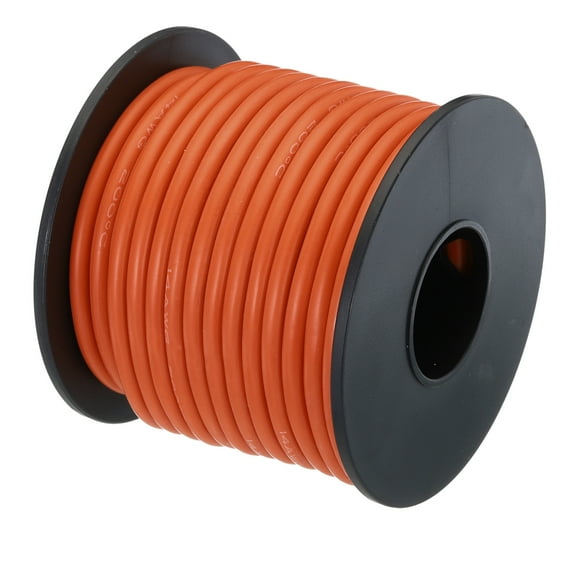 Unique Bargains 14 Gauge Silicone Wire 14AWG Electrical Wire Stranded Tinned Copper High Temp Hookup Spool 39.4ft Orange