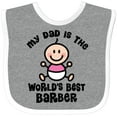 thumbnail image 3 of Inktastic My Daddy Worlds Best Barber Girls Baby Bib, 3 of 4