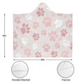 thumbnail image 3 of Wearable Blanket,Pink Dog Paw Hooded Wearable Sherpa Blanket for Adults & Teens,Winter Poncho Shawl Wrap Cape Thick Warm,50"x60", 3 of 5