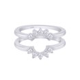 thumbnail image 1 of Round Cut White Cubic Zirconia Solitaire Enhancer Guard Ring 14K White Gold Ring Size - 4, 1 of 5