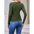 thumbnail image 2 of Weardear 3 Pack Maternity Shirts Ruched Side Long Sleeve Pregnancy Basic T-Shirt Casual Round Neck Pregnant Tops, 2 of 6