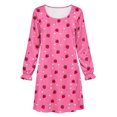 thumbnail image 5 of Auroural Girl'S Round Neck Long Sleeves Dress Homewear Sleeping Dress Kids, 5 of 9