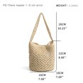 thumbnail image 4 of MABULA - Bolso de paja para playa de verano para mujer, tipo cubo, de gran capacidad, de color liso, tejido a mano, exquisito bolso de hombro, 4 of 5