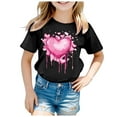 thumbnail image 3 of SNKSDGM Girls Girls Short Sleeve Tops Size 8-10 Summer Clothes for Teen Girls 14-16 Valentine's Day Children's Short Sleeve Top Printed T Shirt Casual Shirt 6-7 Years, 3 of 3
