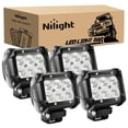 thumbnail image 1 of Barra de iluminación LED Pods Nilight de 18 W, 1260 lm, para vehículos, 4 unidades, 1 of 7