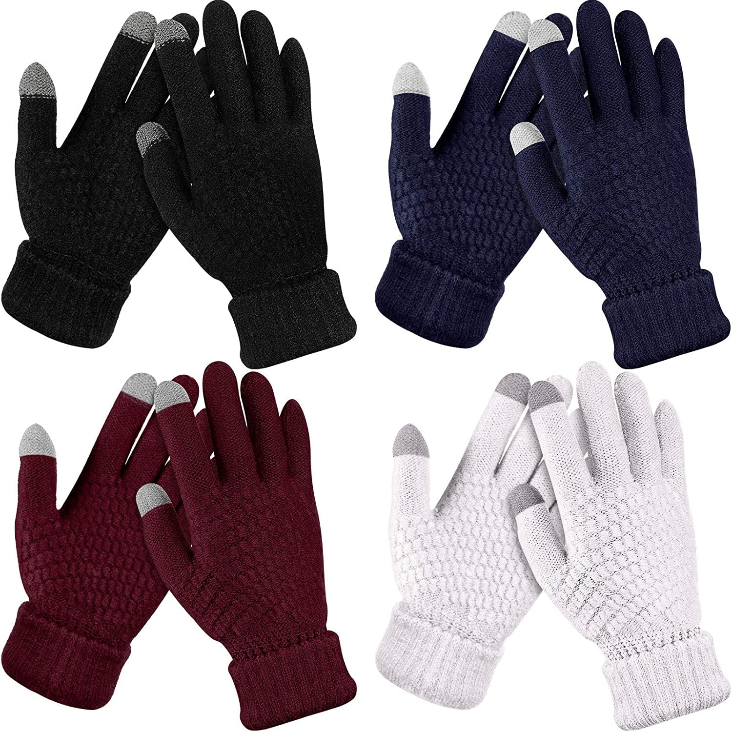 Winter Warm Gloves Knit Gloves For Men Women Texting Touch Screen 1-10Pairs