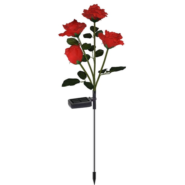 Big sale Solar Rose Lights For Outside, 4LED Outdoor Solar Lights For Yard,Solar Spotlights Waterproof Auto On/Off For Wall, Garden, Pool, Tree
