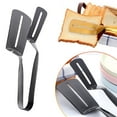 thumbnail image 2 of 2026 New Stainless Steel Grill Clamp, Stainless Steel Double-Sided Shovel Clip, 304 Kitchens Tongs Food Flip Clip, Multipurpose Grill Clamp for Outdoor Grilling and Kitchen Cooking(Black,9.8x0.8"), 2 of 9