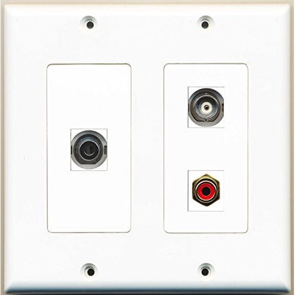 RiteAV - 1 Port RCA Red 1 Port 3.5mm 1 Port BNC - 2 Gang Wall Plate