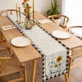 thumbnail image 3 of Table Runner 70 Inches Long for Kitchen Dining, Sunflowers Dresser Scarf Farmhouse, Dining Table Decorations for Wedding/Parties, Yellow Floral Botanical Black White Checkered Rustic 13 x 70 In, 3 of 8
