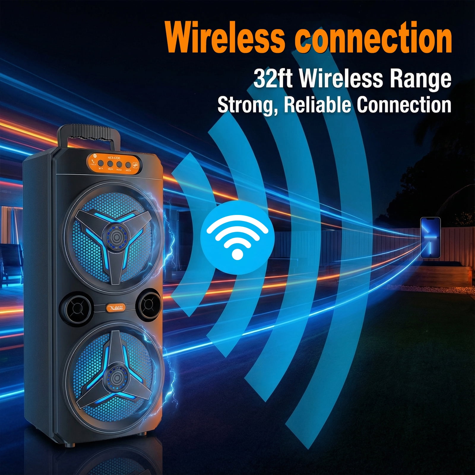 golytefs Bt Speaker with Wireless Microphone Karaoke Machine for Party Home Camping