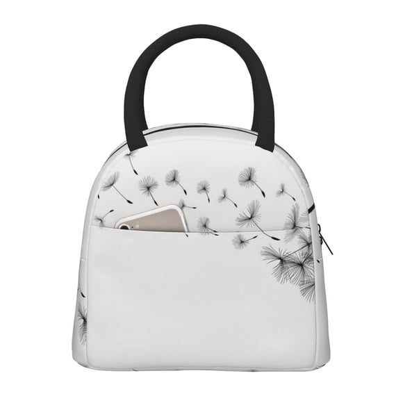 Easygdp Dandelion Blowing In The Wind Bolsa de Almuerzo Insulada Grande, Forro de Aluminio, Diseño Espacioso, a Prueba de Fugas, Ideal para Trabajo, Picnics, Viajes y Actividades al Aire Libre