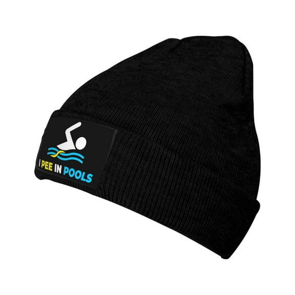 I Pee In Pools Logos Unisex Knitted Hats Fashionable Autumn And Winter Warm Beanie Knitted Hip-Hop Hat