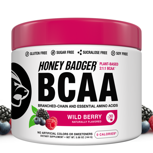 Honey Badger Vegan Keto BCAA EAA Electrolyte Powder Wild Berry