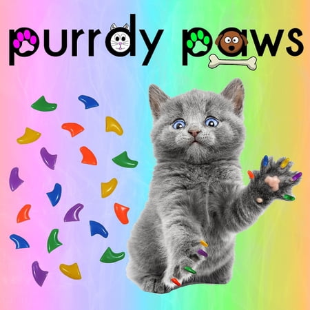 UPC: 0726630591373 | Rainbow Combo – Purrdy Paws Soft Nail Caps for Small Cat Claws