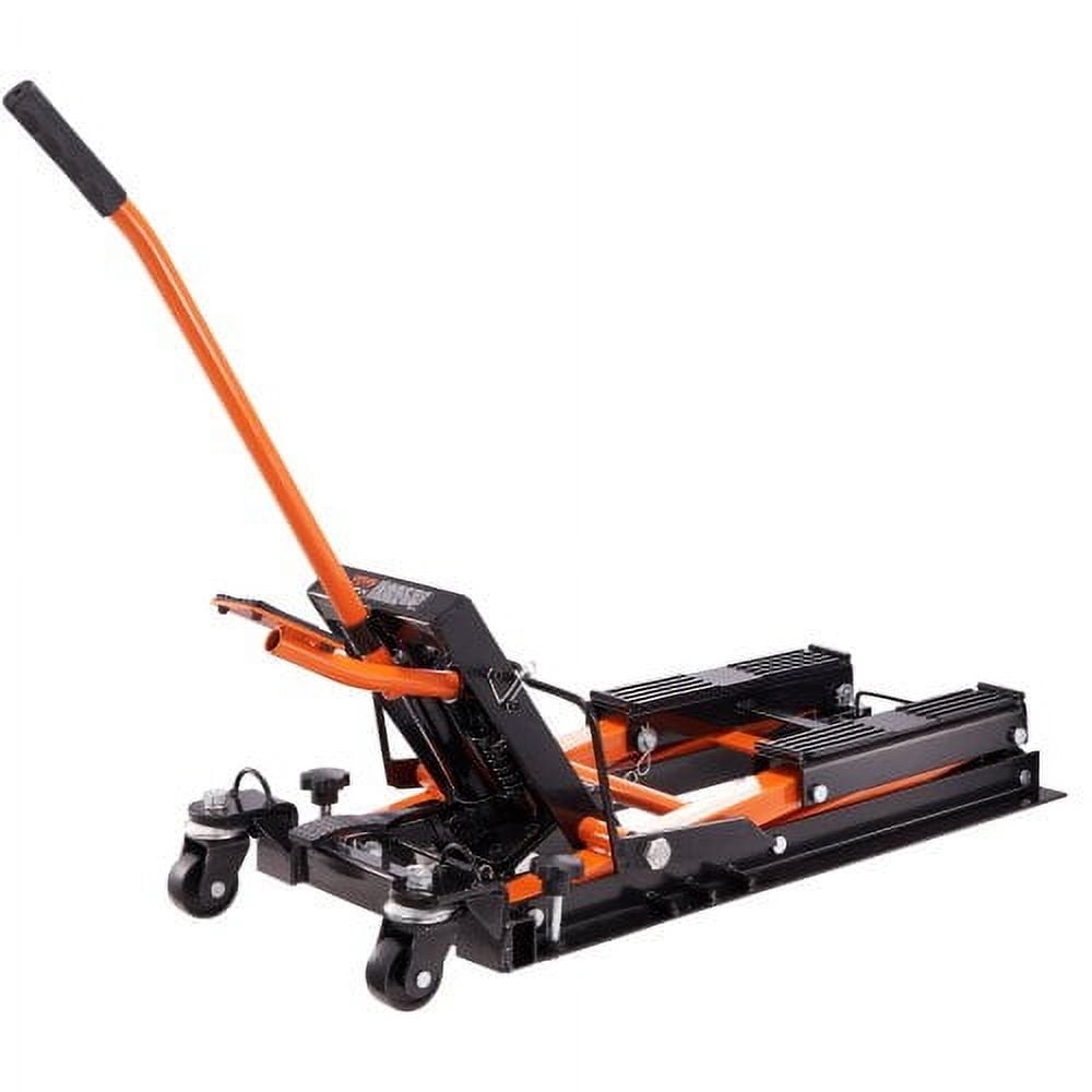 VEVOR Steel Hydraulic Motorcycle Jack Stand, 1500 LBS ATV Scissor Lift Jack, 4.7"-15" Scissor Lift Jack Stand with 4 Wheels,  ATV UTV Powersports