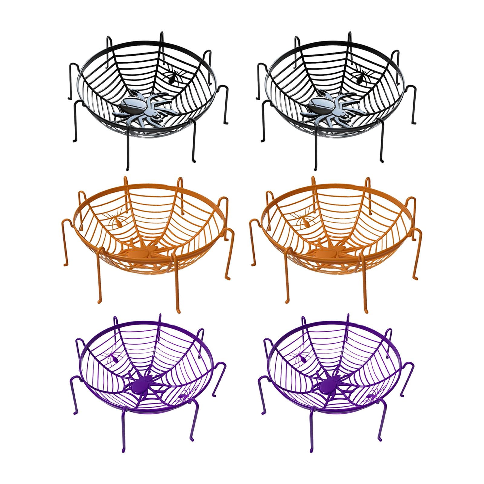 WLPZXP Decorative Spider Web Basket Stand Easter Prop Candy Basket for Coffee Table 6pcs
