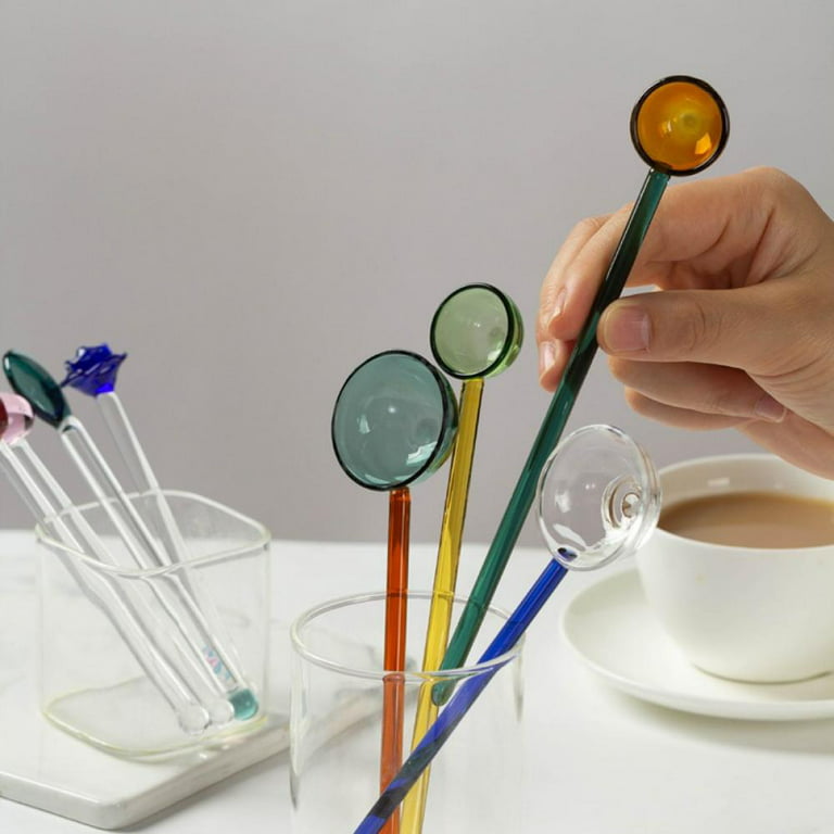 Glass High Borosilicate Transparent Coffee Spoon Long Handle Stir
