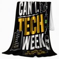 thumbnail image 2 of Tech Week Crew Humor Theater, Playful Food Art Scene, Warm Flannel Blanket for Living Room and Reading Nook with Detailed Artwork, Art Lovers Birthday Gift, Playful Home Decor, 2 of 9