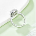 thumbnail image 4 of 1 Carat Triangle Double Halo Engagement Ring, Simulated Diamonds Ring Band, Genuine Moissanite In 925 Sterling Silver, 4 of 6