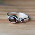 thumbnail image 2 of Smoky Quartz Ring, Red Garnet Ring, Statement Ring, Cocktail Ring, Minimalist Ring, Handmade Jewelry, Boho Ring, Pretty Ring, Promise Ring, 2 of 8