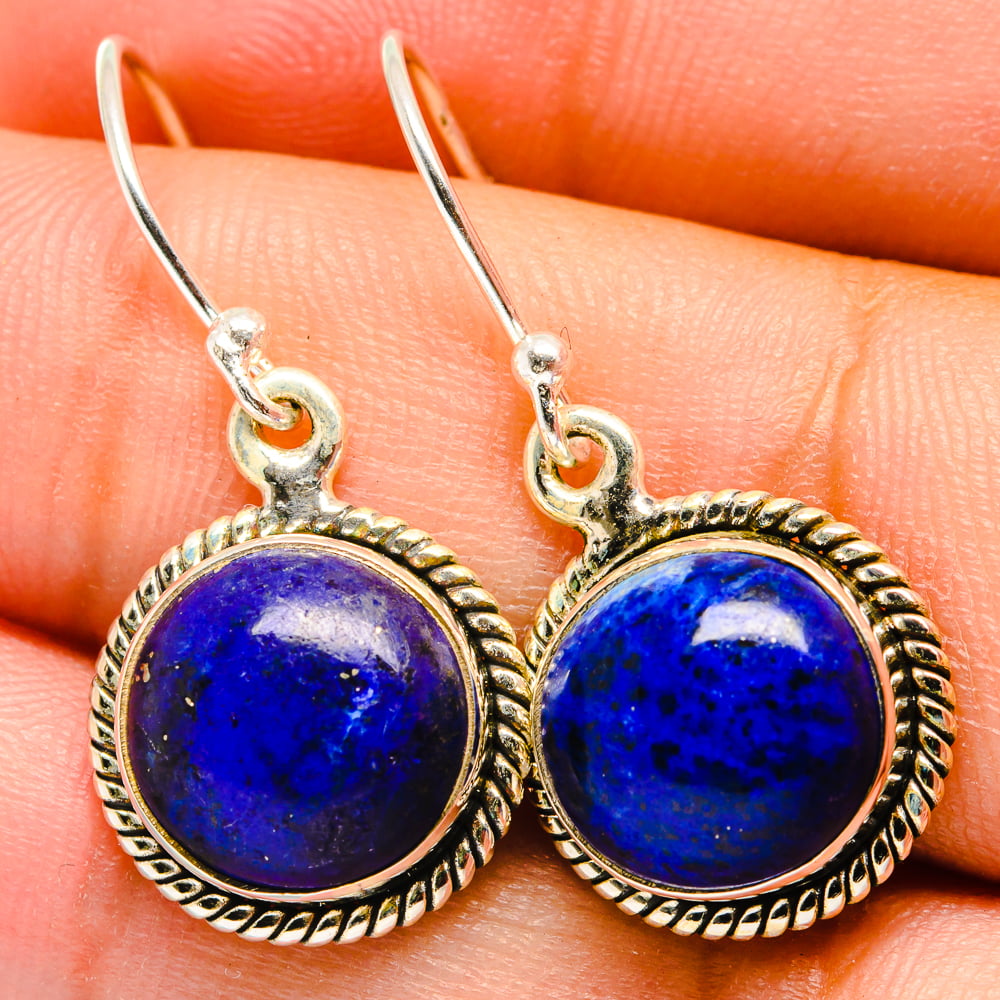 Lapis Lazuli Delicate Stud Earrings Delicate Statement 925 Sterling Silver Boho 