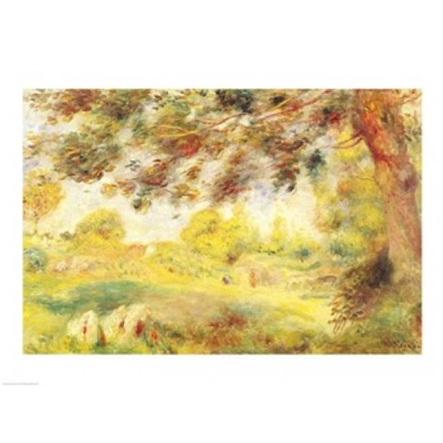 Spring Landscape Poster Print by Pierre-Auguste Renoir - 24 x 18 in.