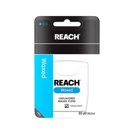 REACH Unflavored Waxed Dental Floss, 55 yds (Pack of 6)