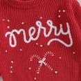 thumbnail image 3 of Toddler Baby Girl Boy Christmas Outfit Knit Sweater Candy Cane Long Sleeve Crewneck Warm Pullover Sweatshirt Top Fall Winter Clothes, 3 of 8