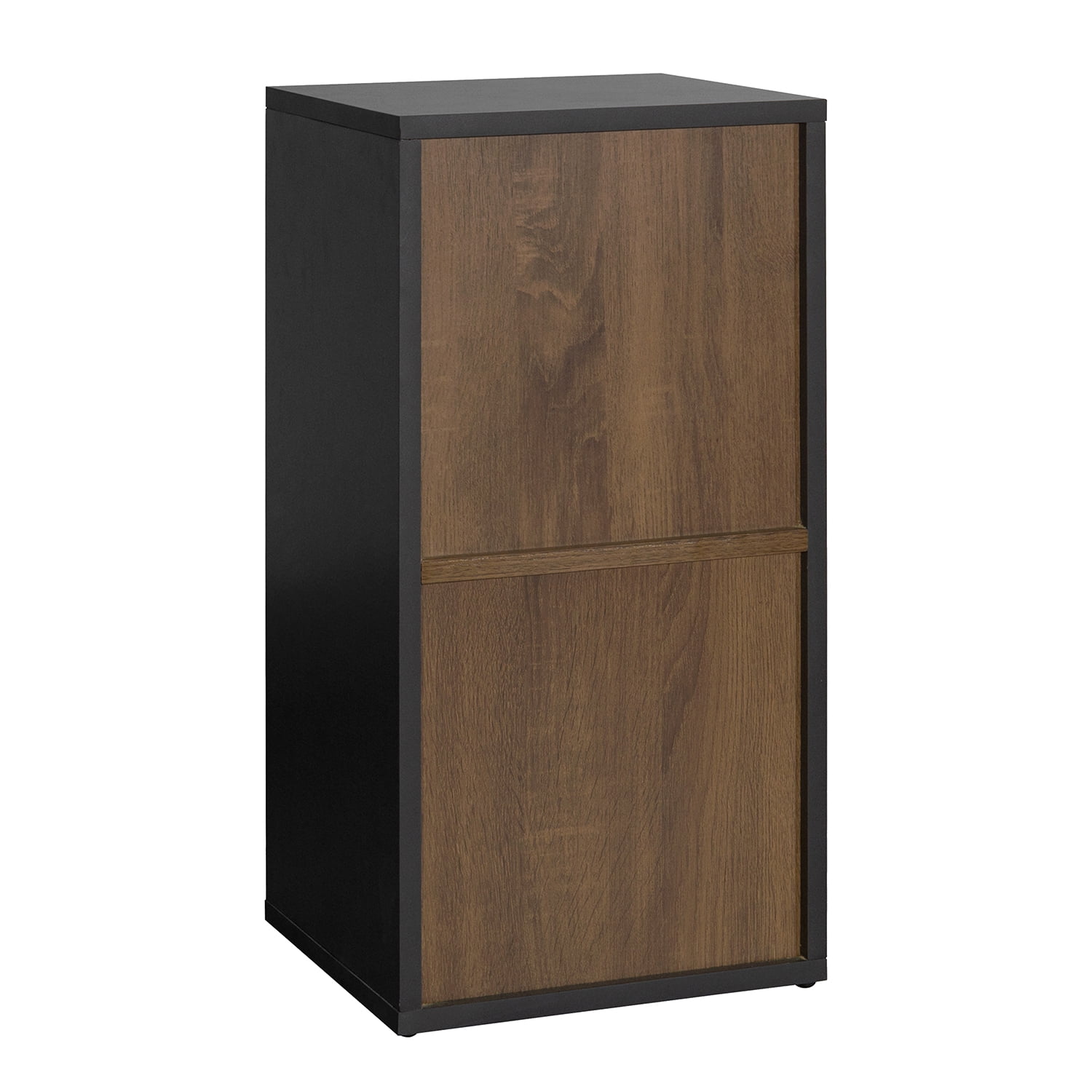 Kepooman 2 Tiers Bookcase Tall Book Shelves, Storage Shelves Organization Furniture for Living Room and Home, Walnut Color