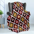 thumbnail image 4 of Ikat Soft Flannel Fleece Throw Blanket, Vintage Inspired Ikat Diagonal Geometrical Features Folk Borders, Cozy Plush for Indoor and Outdoor Use, 70" x 90", Multicolor, by Ambesonne, 4 of 5