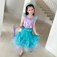 thumbnail image 5 of KAWELL Mermaid Costume Dress for Toddler Girls Cosplay Ariel Outfit Halloween Birthday Party Dress Up with Accessories, 5 of 7