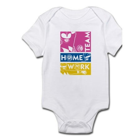 

CafePress - Power Rangers Team Home Work - Baby Light Bodysuit