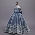 thumbnail image 4 of IDOPIP Flower Girl Lace Tulle Dress for Kids Wedding Bridesmaid Birthday Party Formal Princess Gown, 4 of 8