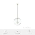 thumbnail image 7 of Hunter - Sacha 3-light Brushed Nickel, Medium Size Pendant Light, Dimmable, Modern Style, Globe Shaped, for Bedrooms, Dining, Living Rooms - 19659, 7 of 7