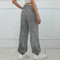 thumbnail image 5 of SMihono Womens Fuzzy Fleece Pajamas Pants Winter Warm Cozy Plush Lounge Pant Soft Elastic Waist Sleepwear with Drawstring Gray S, 5 of 5