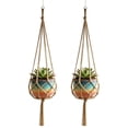 thumbnail image 4 of Macrame Plant Hanger,Indoor Hanging Planter Basket with Wood Beads Decorative Flower Pot Holder,Handmade Boho Hanging Planter Basket, Hanger Flower Pot Rope Wall Indoor Home Decor 1pc, 4 of 9