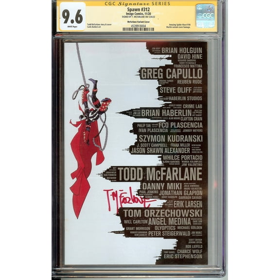 Spawn #312 Virgin Variant CGC 9.6 Signed Todd McFarlane
