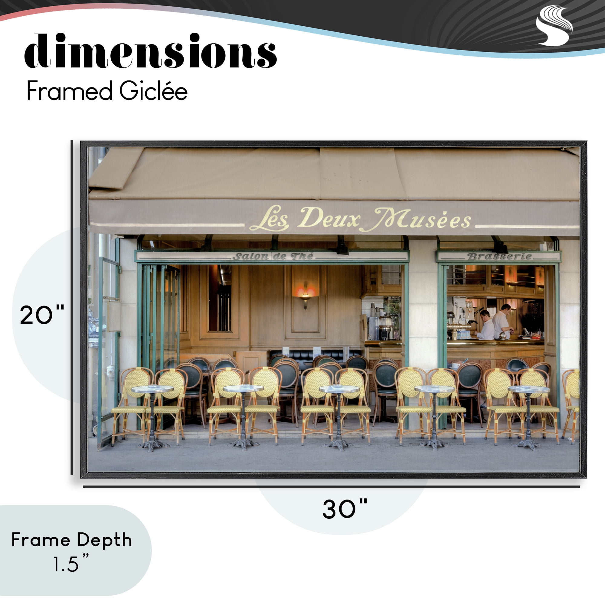 Stupell Industries Parisian Outdoor Seating Cafe Black Framed Giclee Art, design by Alan Blaustein