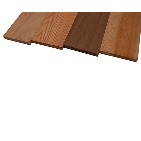 Domestic Exotic Variety Pack - Butternut, Coffee Nut, Walnut, Quarter Sawn Sycamore - 3/4" x 6" (4 Pcs)