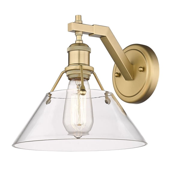 Yep by Golden Lighting Orwell 1-light Wall Sconce in Brushed Champagne Brass and Clear Glass
