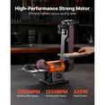 thumbnail image 2 of KFFKFF 6" Disc Sander & 2" x 42" Belt Sander, 420W Professional Bench Belt Disc Sanders Combo with Multiple Angle Adjustments, 2 of 9