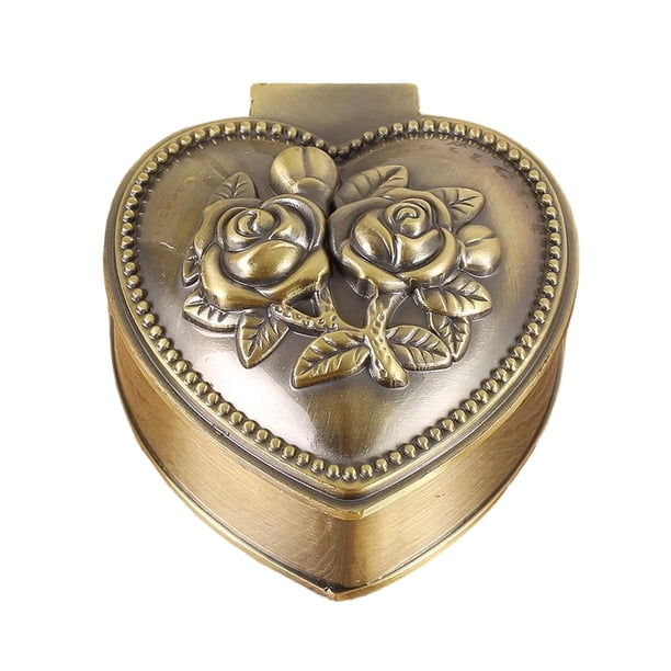 Caja de joyería, joyero, multifuncional, vintage, decorativo, para guardar recuerdos y objetos de colección. Corazón