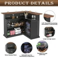 thumbnail image 4 of L Shaped Home Bar Cabinet with Fridge Space, Oversized Modern Basement Bar Table, 4 of 10