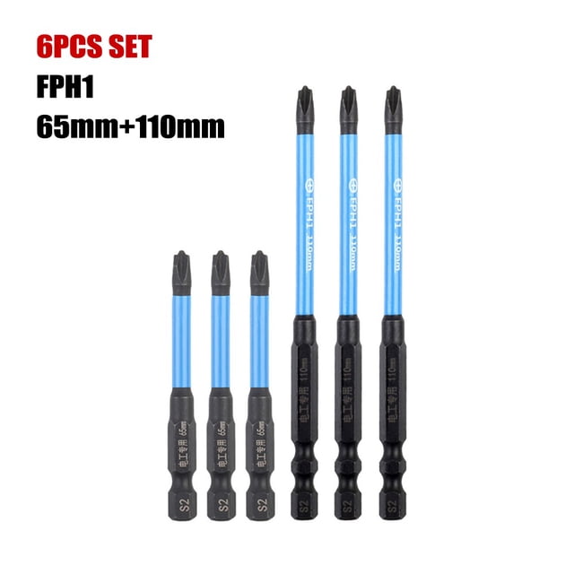 Greenne 6Pcs Magnétique Spécial Encoches Tournevis Cruciforme Bit pour Électricien Fph1 Fph2