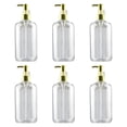 thumbnail image 1 of Dispensador de jabón de 6 piezas, recargable, decorativo, con bomba, para champú claro y dorado, 1 of 9
