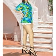 thumbnail image 2 of HAPPY BAY Hawaiian Shirts Womens Floral Summer Beach Party Blouses Shirt TShirts Short Sleeve Vacation Shirts Blouses for Women XXL Ocean Chart, Autumn Turquoise, 2 of 6